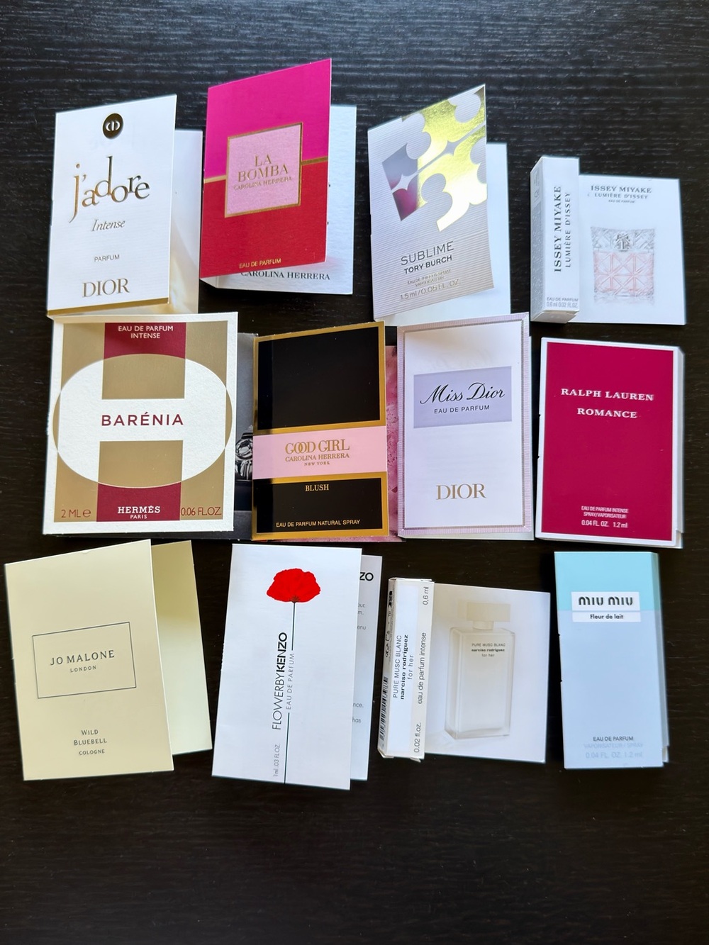 Jo Malone Blush Sample Cards - Pink, Red, Cream